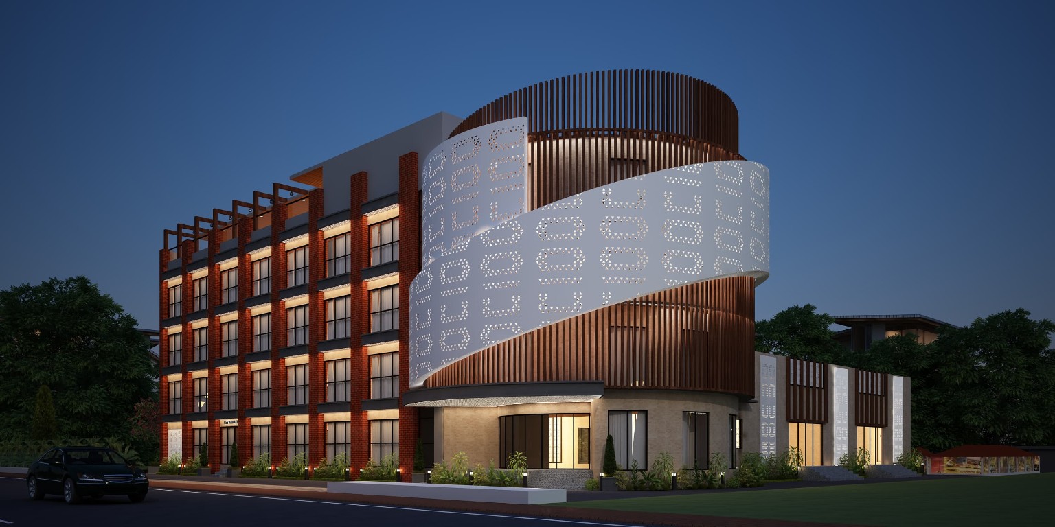 Zoomed architectural impression of The Acre’s front elevation