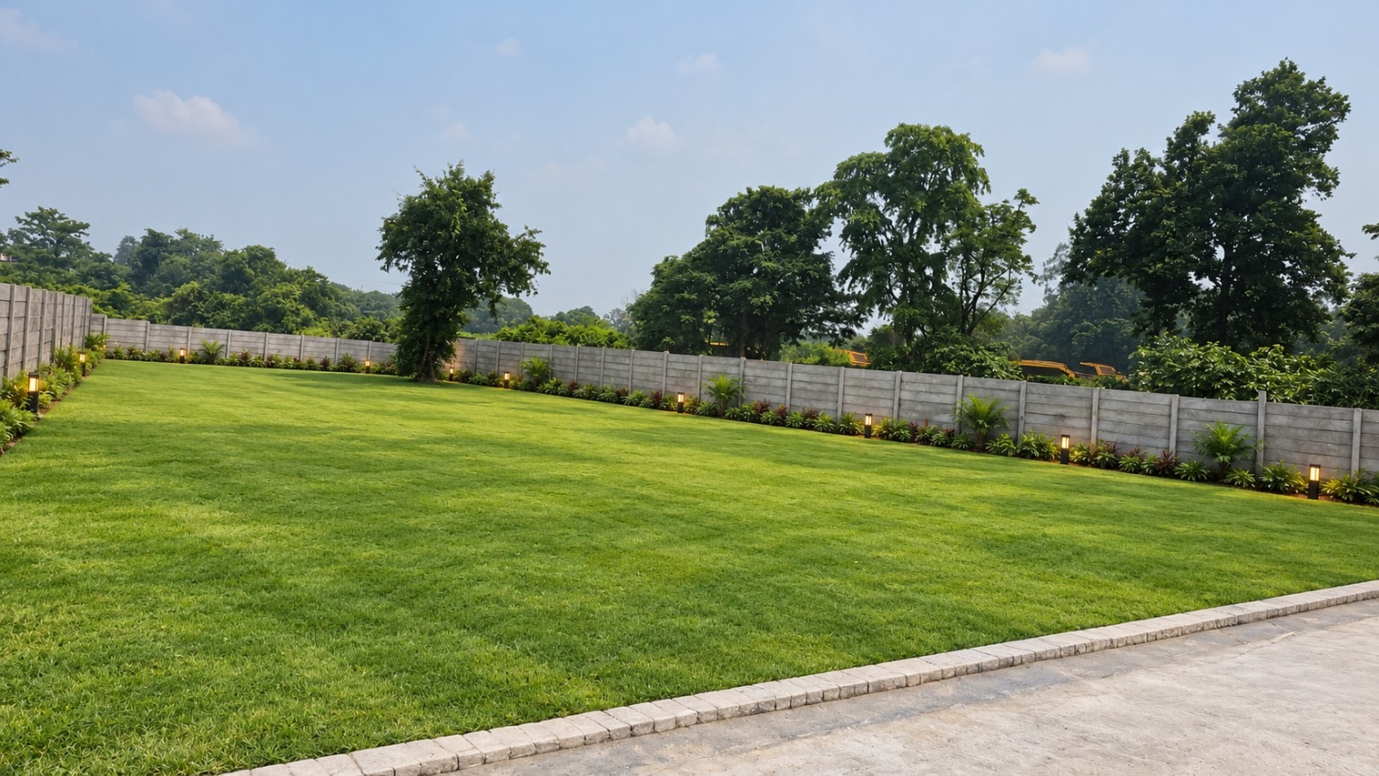 The third lawn in the connected grounds behind the main property